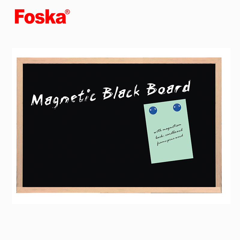 Foska Office Good Quality Wood Framed Magnetic Writing Black Board Notice Cork Board Cork Bulletin Board