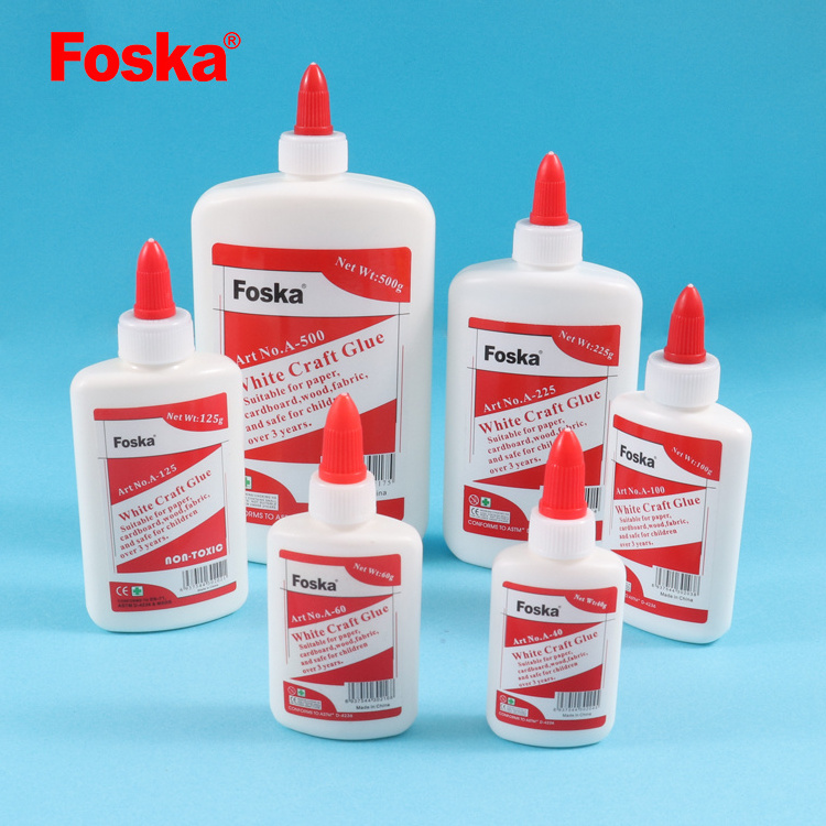 Foska Non Toxic Strong Bond School And Office Stationery White Emulsion Glue For Wood And Hand Crafting