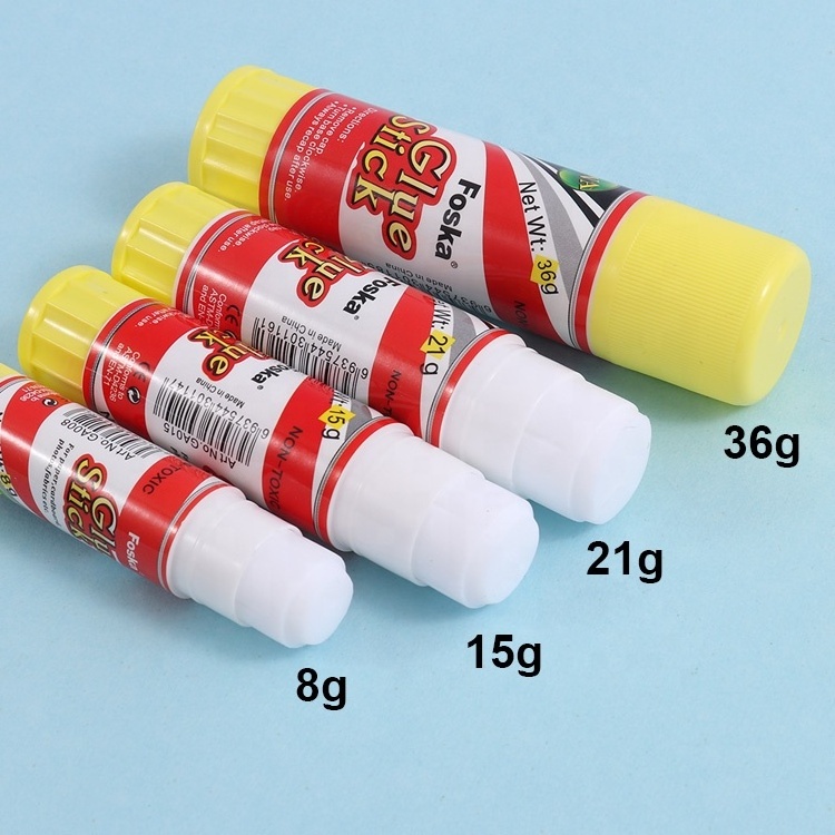 FOSKA Gluestick Mini Jumbo Non Toxic Quick Bonding White School Office Glue Stick Washable Sticks 8g 15g 21g 36g