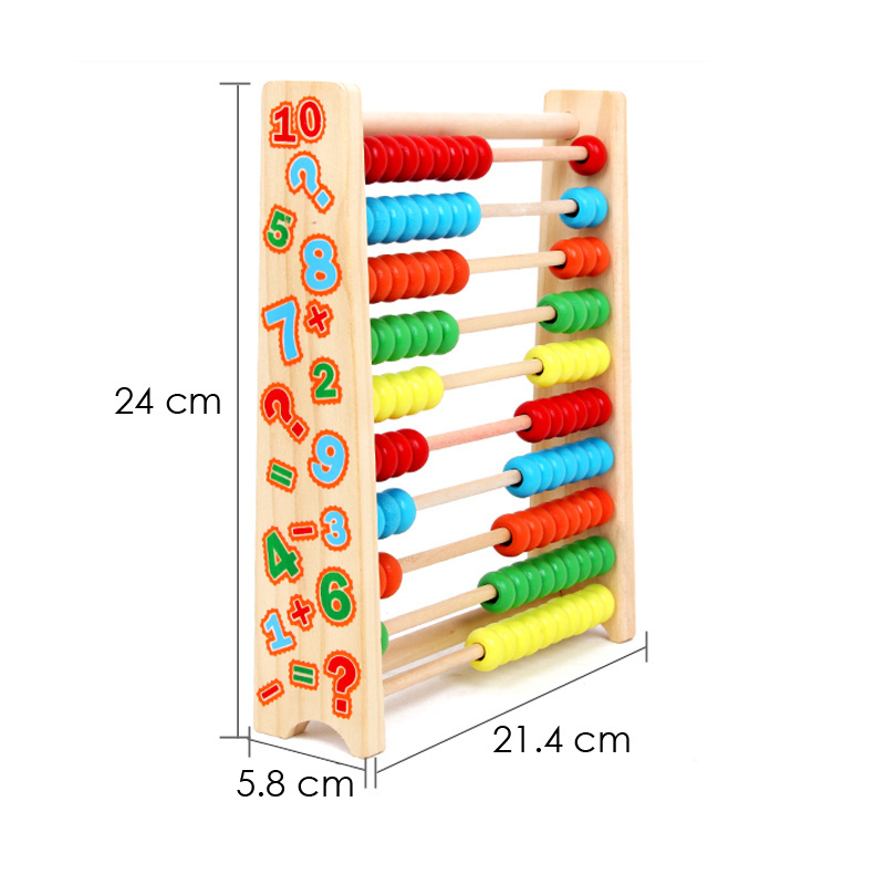 Foska Colorful Kids Calculation Wooden Educational Toy Counting Frame Puzzled counting frame abacus