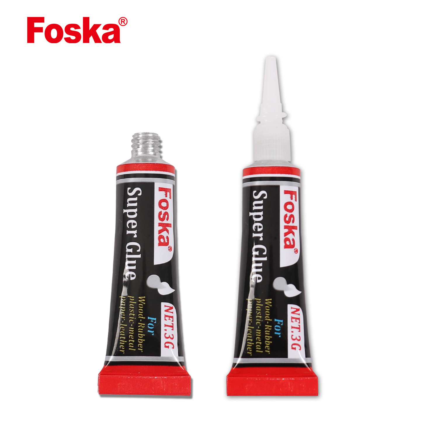 Foska Good Quality Instant Adhesive Tube super glue For Wood Rubber Plastic Metal Paper Leather