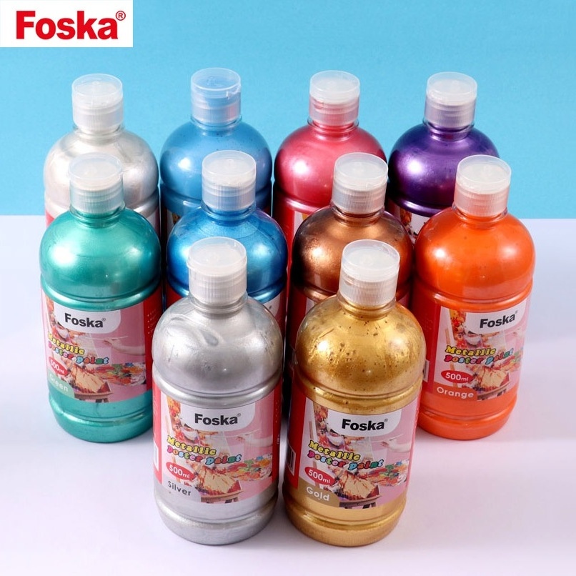 Gold Red Blue Purple Silver White Orange Gree Safe To Use Quick Dry Metallic Bottles Paint with Creamy Texture