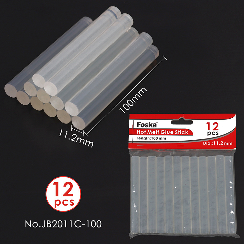 Foska Factory Direct Crystal Clear 7.2mm 11.2mm Transparent Hot Melting Glue Sticks for Glue Gun