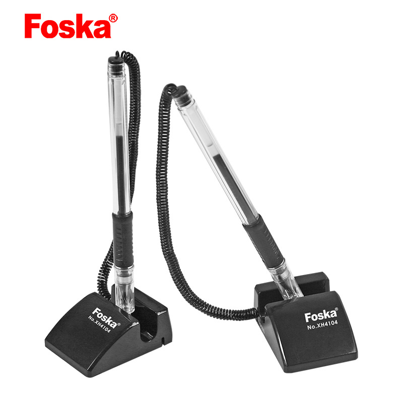 Foska Plastic Table counter Gel Ink pen with chain