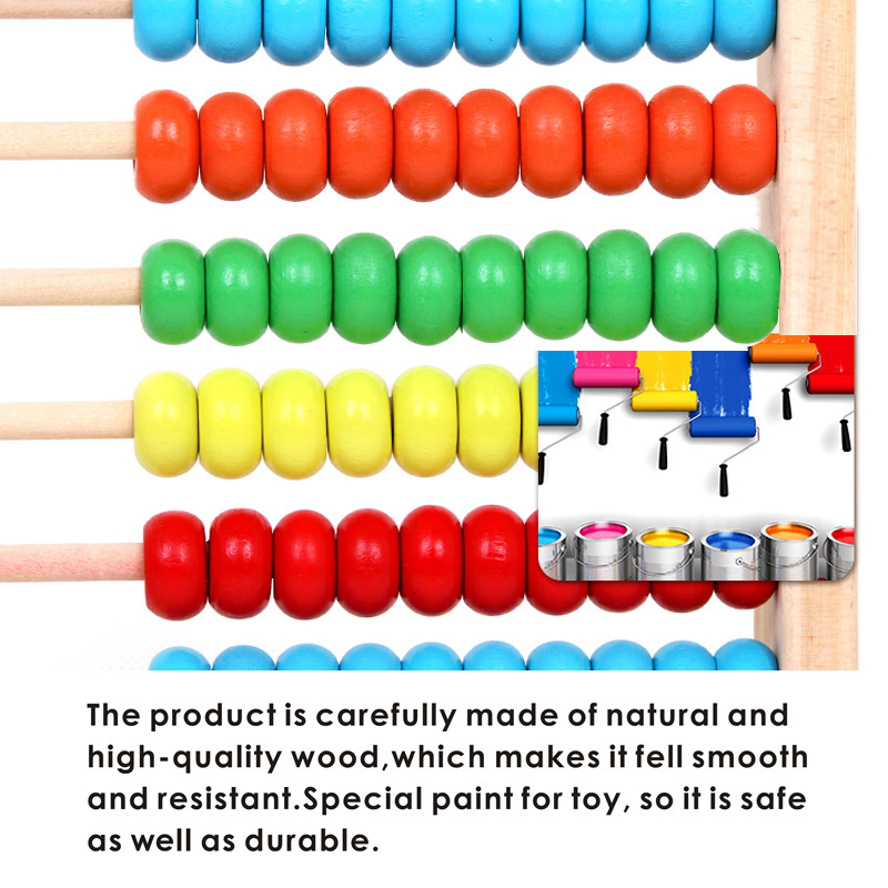 Foska Colorful Kids Calculation Wooden Educational Toy Counting Frame Puzzled counting frame abacus