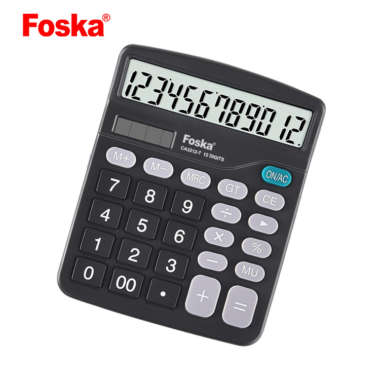 Foska hot sale 12-digit Screen Display General Purpose Dual Power Supply Office School Calculator with high quality