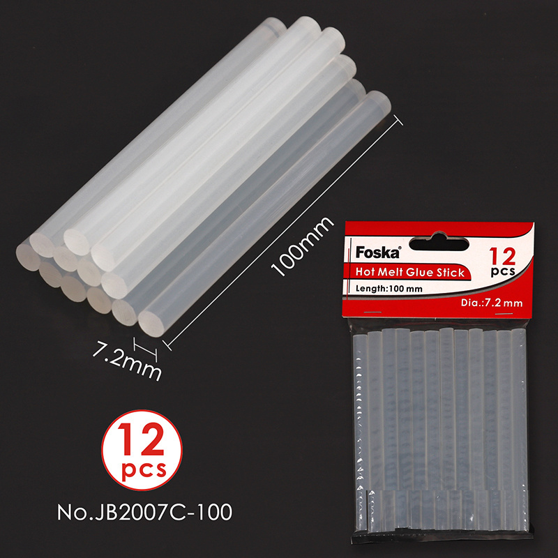 Foska Factory Direct Crystal Clear 7.2mm 11.2mm Transparent Hot Melting Glue Sticks for Glue Gun