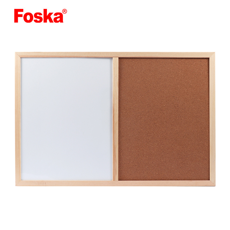 Foska School Office Wood Framed Corrugated Notice cork bulletin board School Student Magnetic Message Cork Board