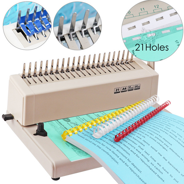 Foska Factory  Comb Binder Rubber Ring A5 21-Hole Comb Book Binding Machine For Office School Supplier