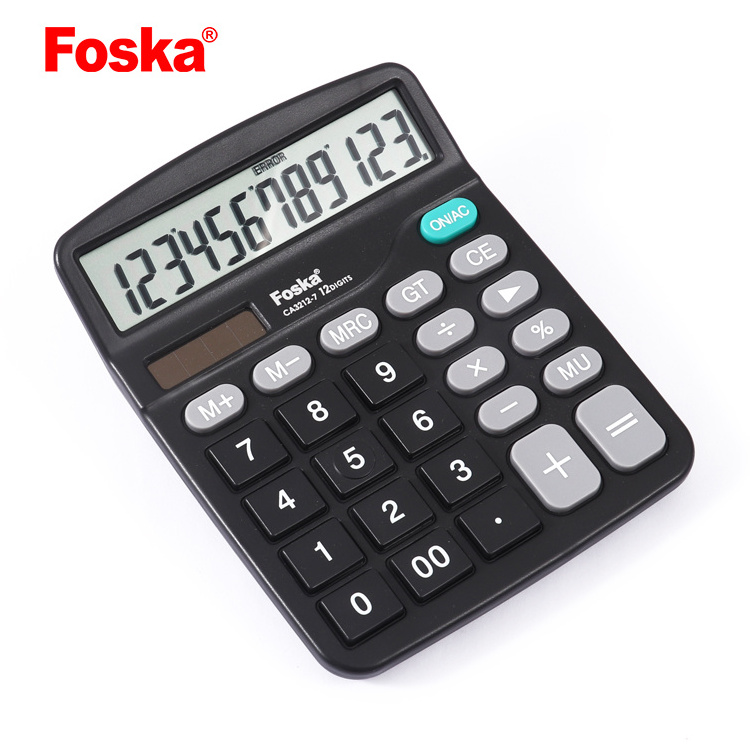 Foska hot sale 12-digit Screen Display General Purpose Dual Power Supply Office School Calculator with high quality