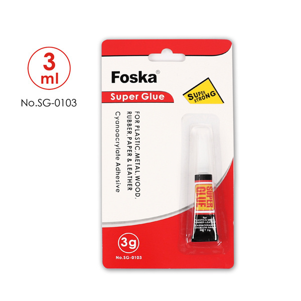 Foska Good Quality Instant Adhesive Tube super glue For Wood Rubber Plastic Metal Paper Leather