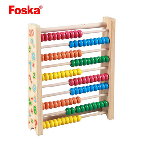 Foska Colorful Kids Calculation Wooden Educational Toy Counting Frame Puzzled counting frame abacus