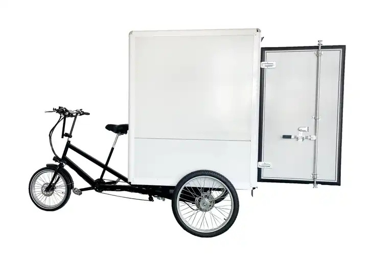 Electric advertising tricycle Large Carrying Commercial Cargo Grocery Delivery Bike 3 wheel electric heavy duty cargo bike