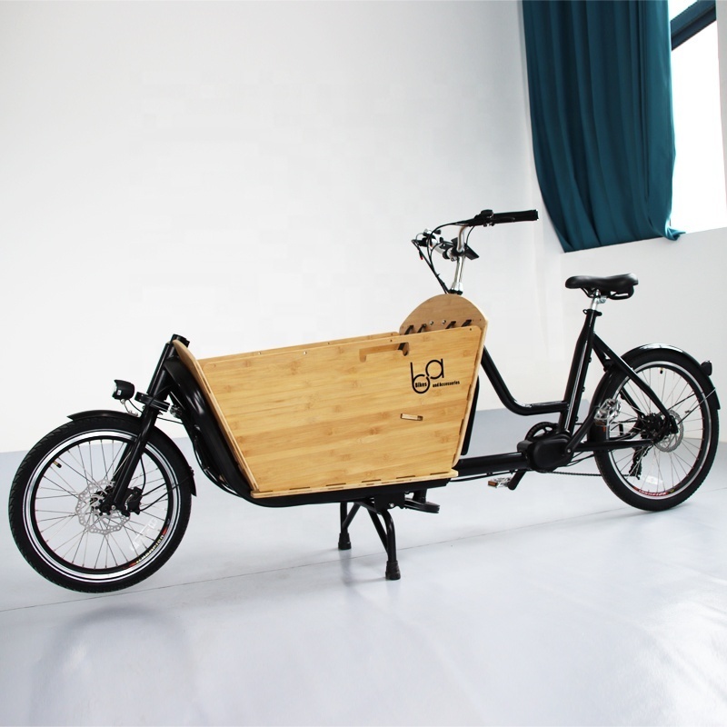 Mid Drive 2 Wheel Long John Bike Cargo Trailer Electric Scooters Cargo Bike For Sale