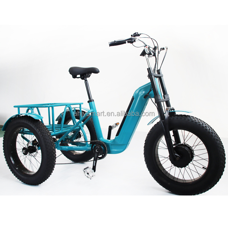 3 wheel electric tricycle 24 inch fat tire electric trike cargo electric bike electric pedicab