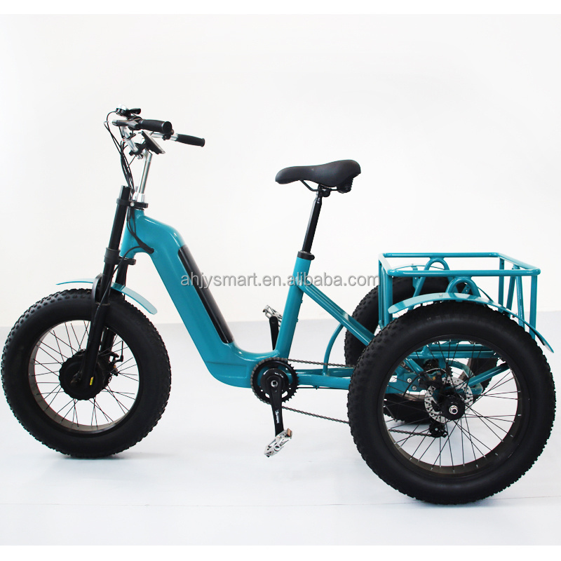 3 wheel electric tricycle 24 inch fat tire electric trike cargo electric bike electric pedicab