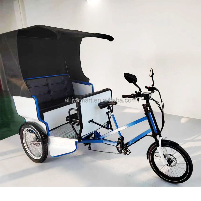 Manufacture Pedal Assist 3 Wheel Taxi Bike Electric Tricycle with Passenger seat