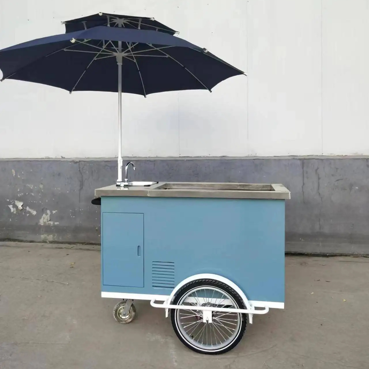 Mobile three wheel electric ice cream cargo bike bicycle cart for sale