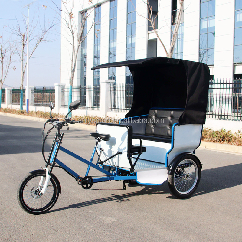 Manufacture Pedal Assist 3 Wheel Taxi Bike Electric Tricycle with Passenger seat