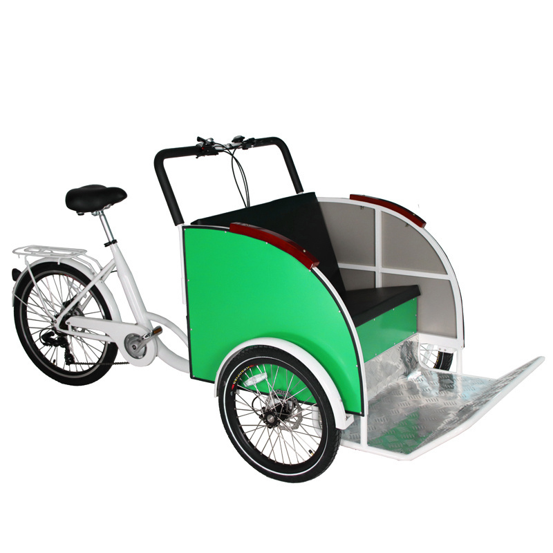 Electric Pedicabs Taxi Rickshaw Bikes For  2 Passengers Pedal Assist 3 Wheels Cargo Bike Tricycle Street Bike Taxi