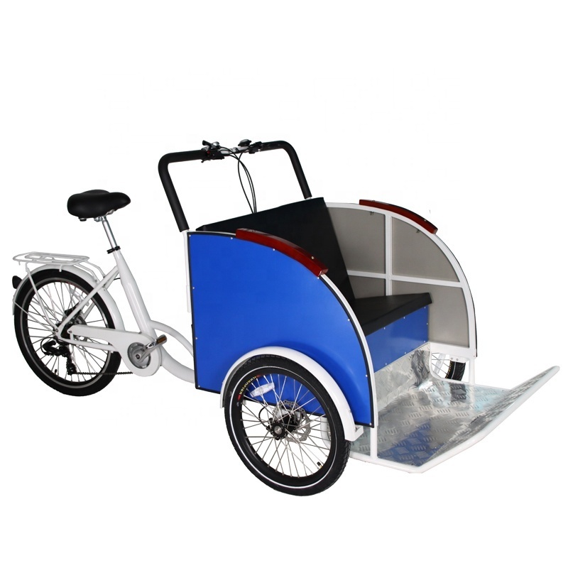 Electric Pedicabs Taxi Rickshaw Bikes For  2 Passengers Pedal Assist 3 Wheels Cargo Bike Tricycle Street Bike Taxi