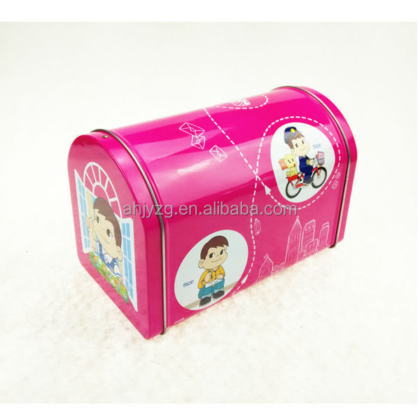 Christmas promotional mailbox shaped tin box