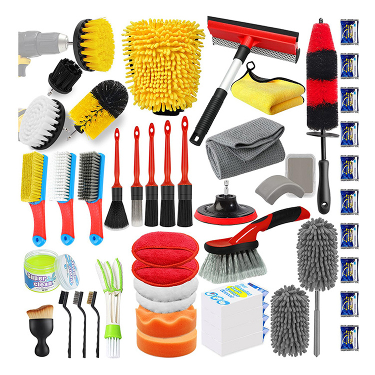 Household 48PCS Interior Car Care Cleaning Detailing Wheel  Brush Products Kit