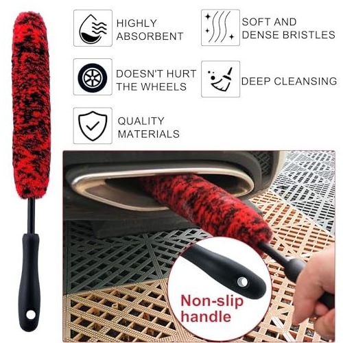 Customized Auto Detailing Detailer Car Cleaning Tire Wheel Rim Hub Brush Set