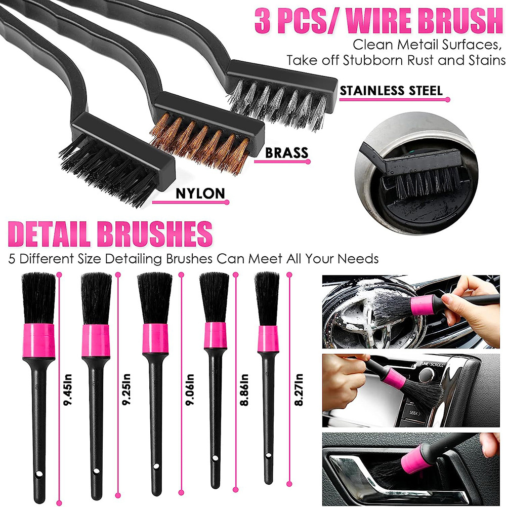 10pcs Auto Car Detailing Brush Set Car Interior Cleaning Kit  for Cleaning Car Interior Exterior Dashboard Engines