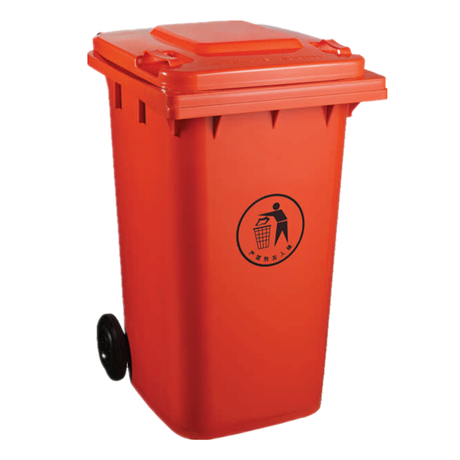 Customized 100L 120L 240L Pedal Trash Bin Wheels Plastic Outdoor Dustbins For Schools