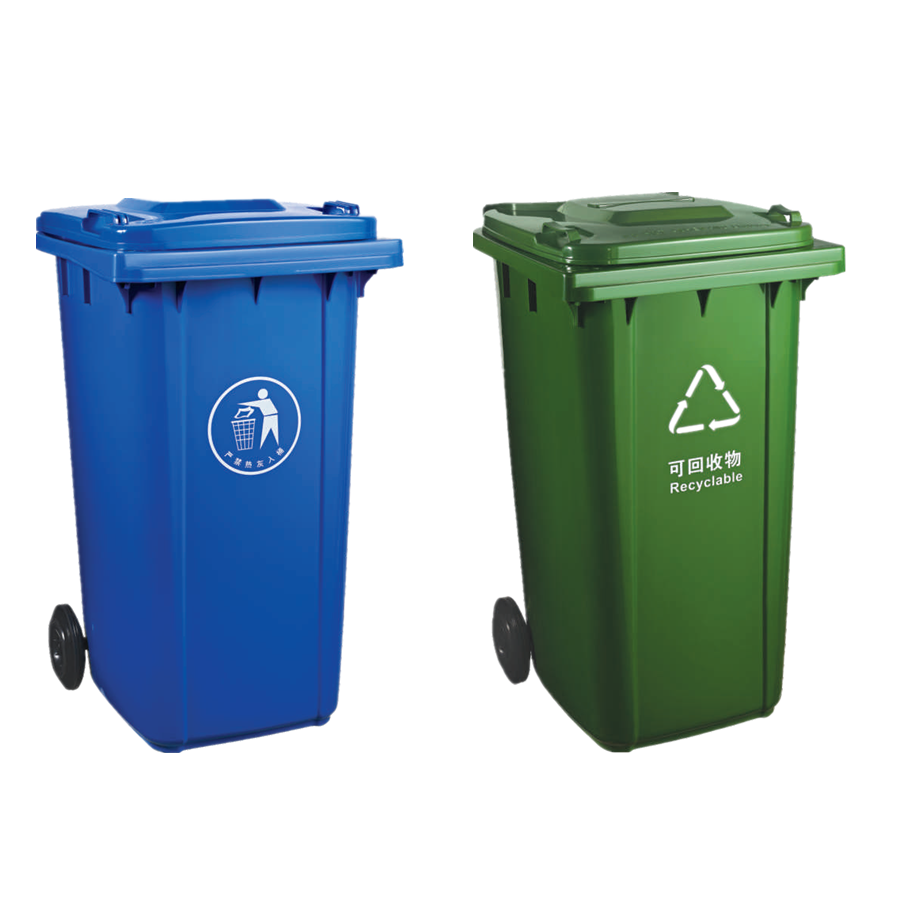 Customized 100L 120L 240L Pedal Trash Bin Wheels Plastic Outdoor Dustbins For Schools