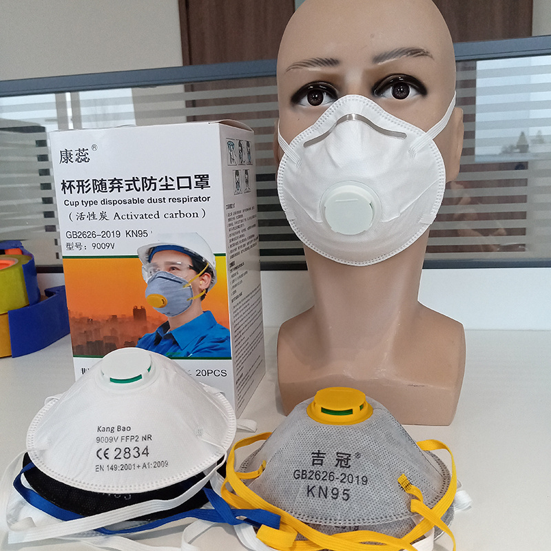 Anti Particulate ffp2 ffp3 dust mask CE 2834 approval Headband with Valve 20count 95% Filtration efficiency drywall dust mask