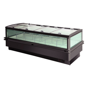 Kimay high quality supermarket glass door island freezer commercial refrigerator