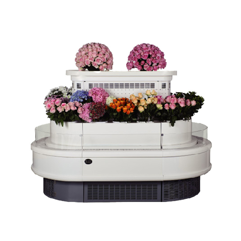 Kimay wholesale fashion design round mini fresh flower display cooler commercial refrigerator