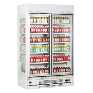 beverage cooler supermarket self-closing glass door freezer air cooling refrigerator commercial fridge