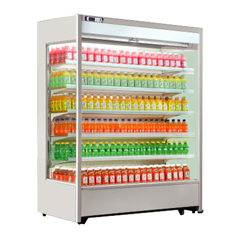 beverage cooler supermarket self-closing glass door freezer air cooling refrigerator commercial fridge