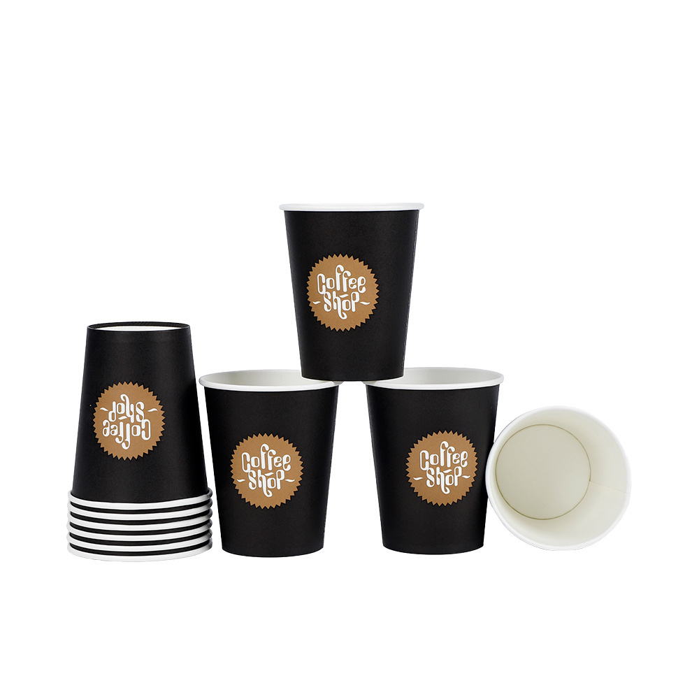 Disposable Coffee Cups Custom Logo Disposable Recycle 8B Oz Single Wall Disposable Coffee Cups With Pe Coating