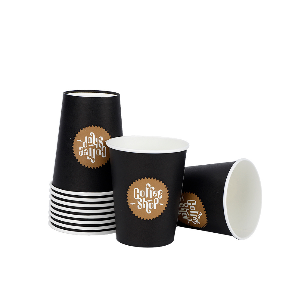 Disposable Coffee Cups Custom Logo Disposable Recycle 8B Oz Single Wall Disposable Coffee Cups With Pe Coating