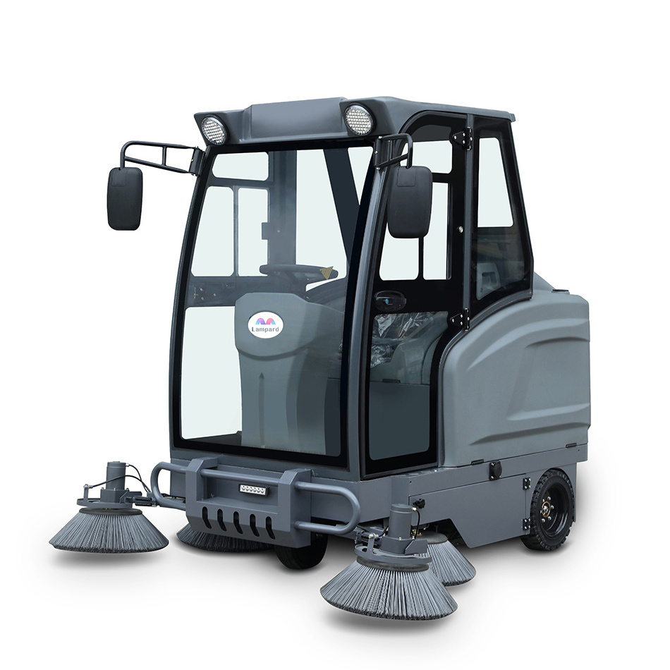 Drive Enclosed Battery Powered Floor Sweeper For Play Ground Warehouse