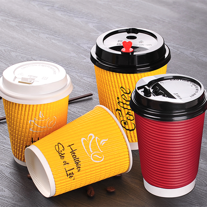 8oz 12oz 16oz customized design paper cups disposable printed paper single /double wall ripple coffee cups