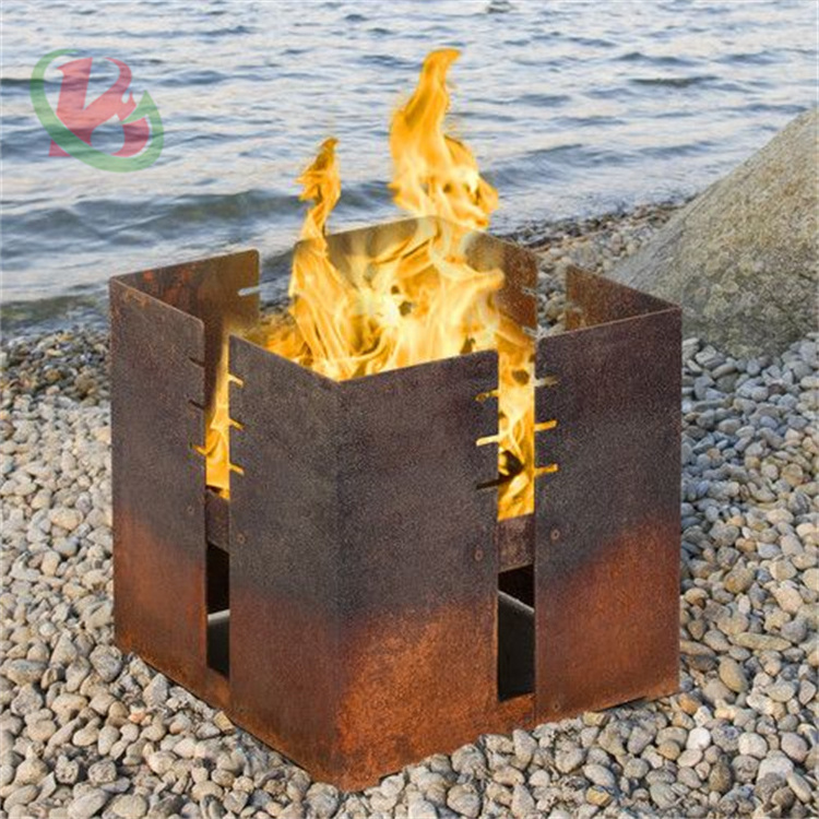 rectangle corten steel fire pit corten steel square fire pit fire pit with bbq function