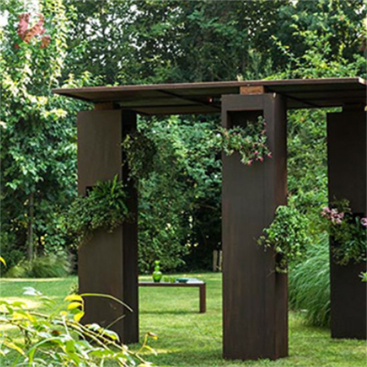 corten steel screen panel gazebo corten pergola corten steel outdoor modern pergola with screens