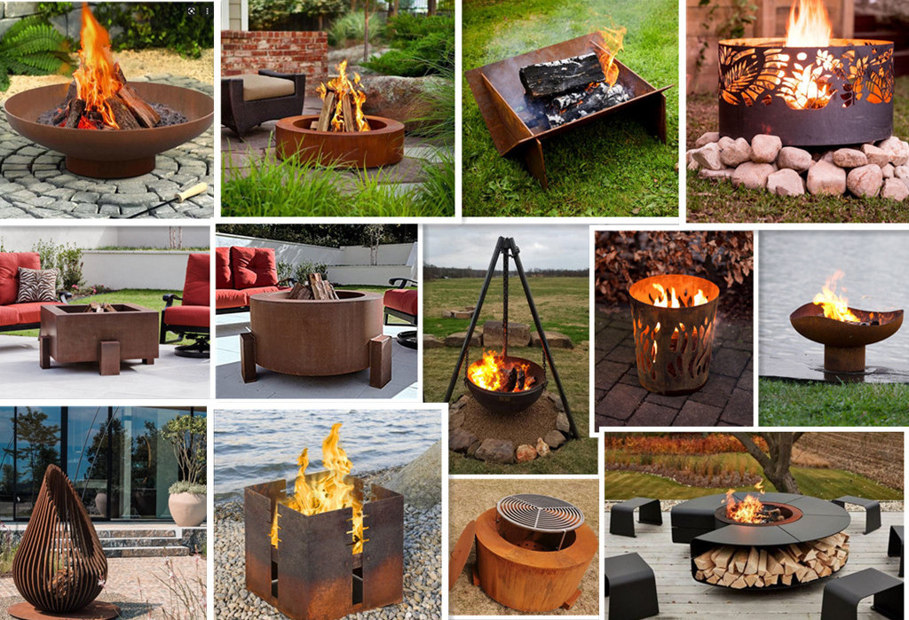 corten steel round fire pit large fire pit steel Small Fire Bowls