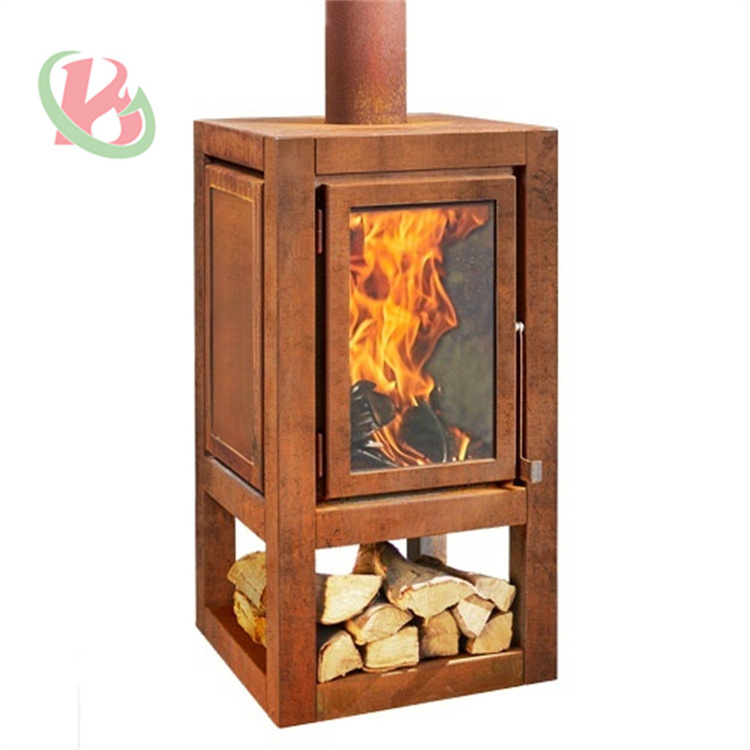 corten steel outdoor freestanding wood burning fireplace wood burning stoves fire pit