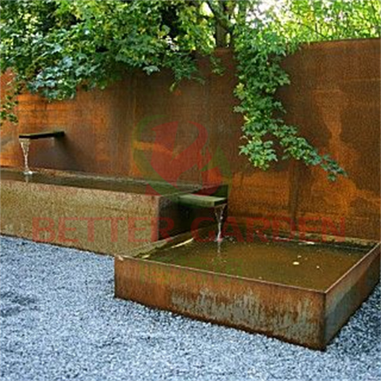 Corten steel Garden decoration metal pond corten rain curtain customized waterfall outdoor