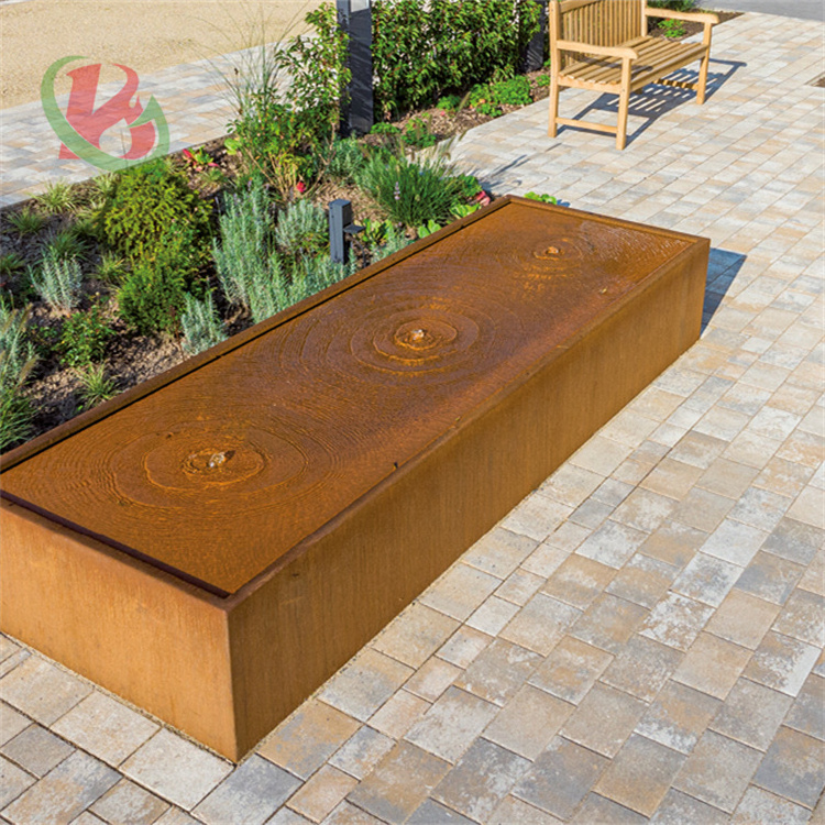 New trend oriental corten steel pond wall waterfall for garden High quality water feature ideas outdoor water fountain