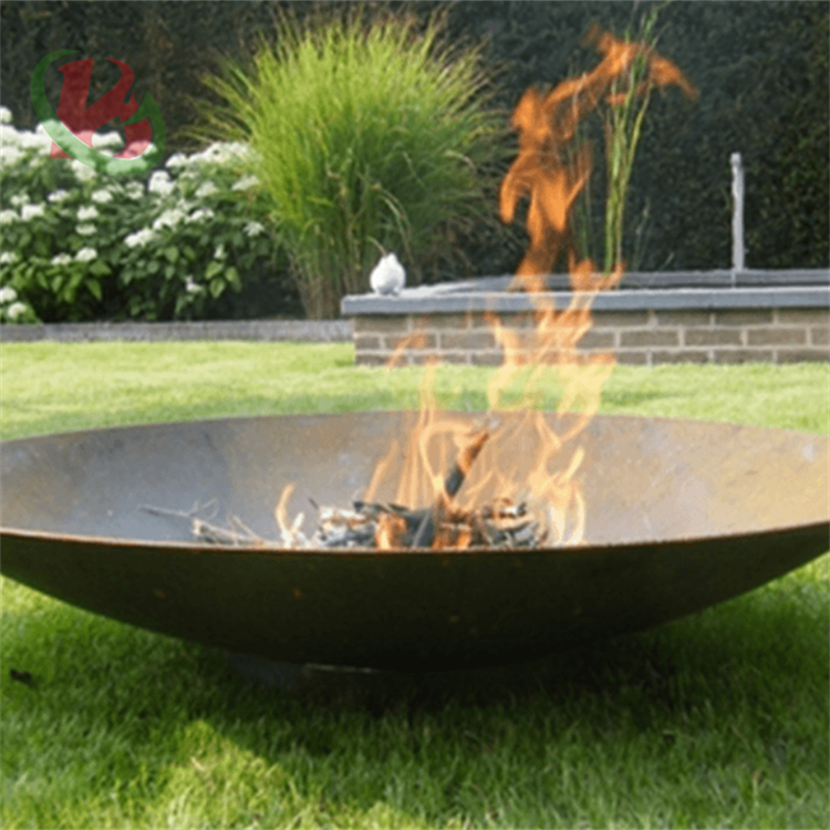 Rustic style Round corten steel fire pit for Garden wood burning fire pit