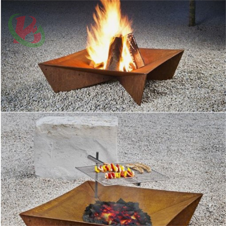 Rustic style Round corten steel fire pit for Garden wood burning fire pit