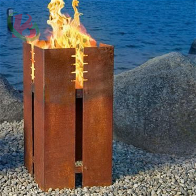 rectangle corten steel fire pit corten steel square fire pit fire pit with bbq function