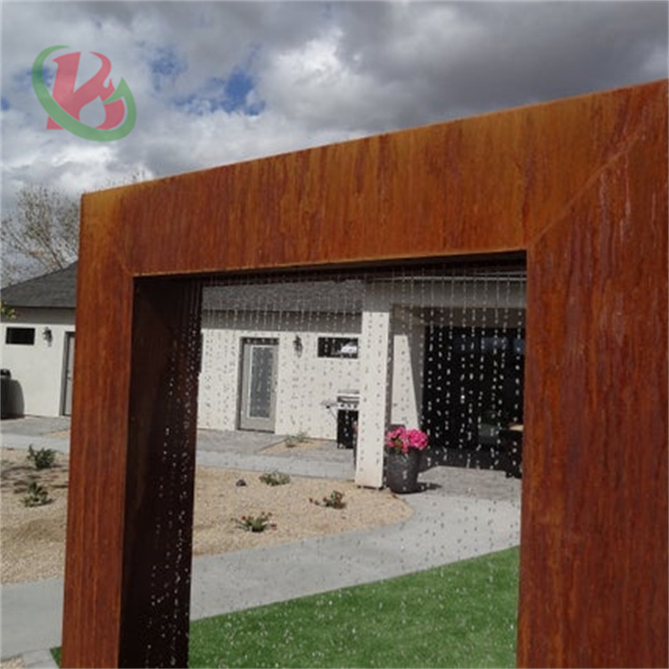 Corten steel Garden decoration metal pond corten rain curtain customized outdoor waterfall